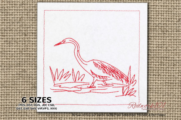 Egret Bird: A Designer’s Review of Redwork Elegance