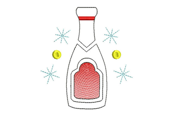 New Year's Bottle Embroidery Design Review